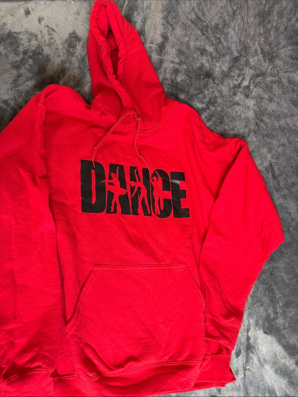 Gildan STREETWEAR, Red HOT, cool 😎 Hoodie with Black DANCE Graphic - new !